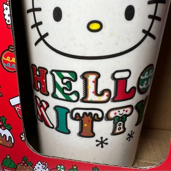 Christmas Sanrio Hello Kitty Double Sided Gingerbread House Bamboo Tumbler/Cups - Picture 7 of 12
